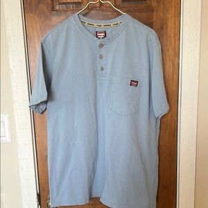 WRANGLER WORKWEAR T-Shirt Short Sleeve Pocket Henley | Men's Large